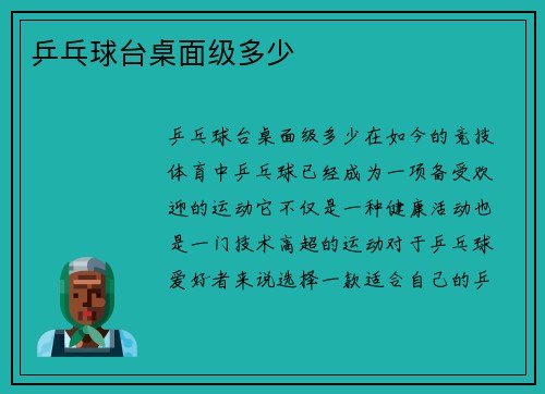 乒乓球台桌面级多少