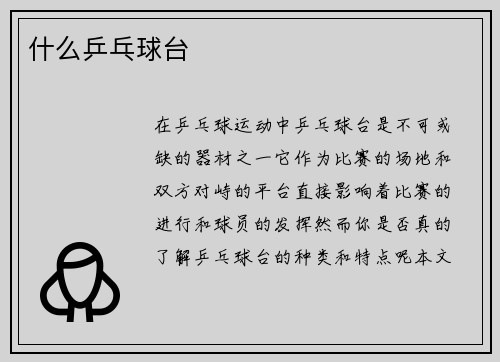 什么乒乓球台