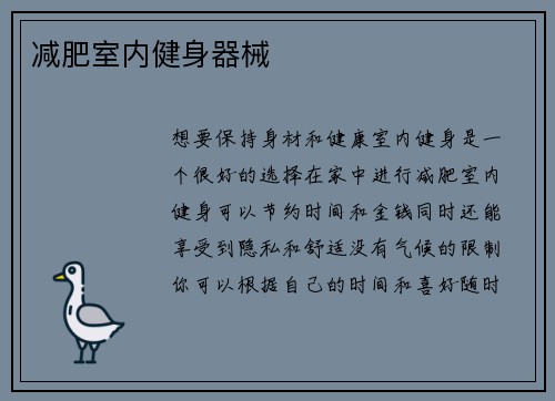 减肥室内健身器械